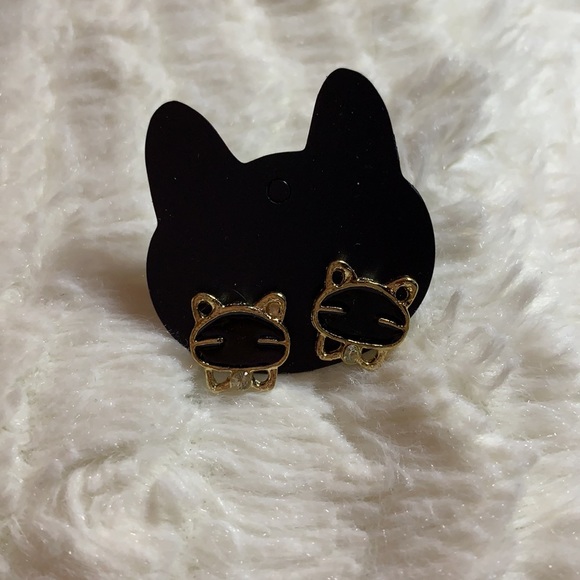 3 for 10 EARRINGS - black cat - Picture 1 of 3